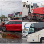 Comenzó la semana con mal pie: choca contra autobús y acaba en hospital