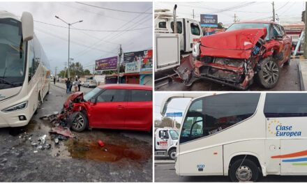 Comenzó la semana con mal pie: choca contra autobús y acaba en hospital