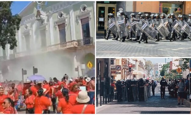 Corren a maestros en la entrada a Palacio de Gobierno Yucatán