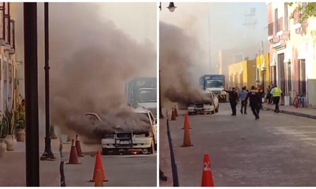 Llega al centro de Valladolid y se incendia