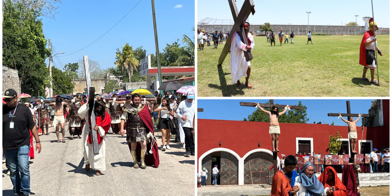 Viacrucis en Mérida y municipios, actos de fe y esperanza entre católicos