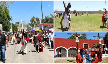 Viacrucis en Mérida y municipios, actos de fe y esperanza entre católicos