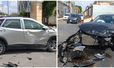 Conductor y peatón al hospital por choque en centro de Mérida