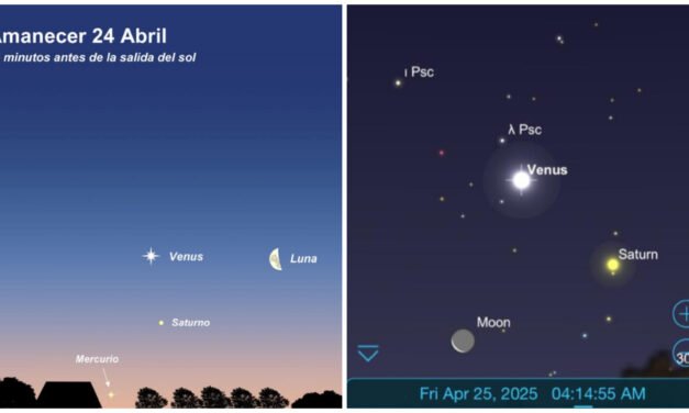 Triángulo astronómico poco común en las primeras horas de este viernes