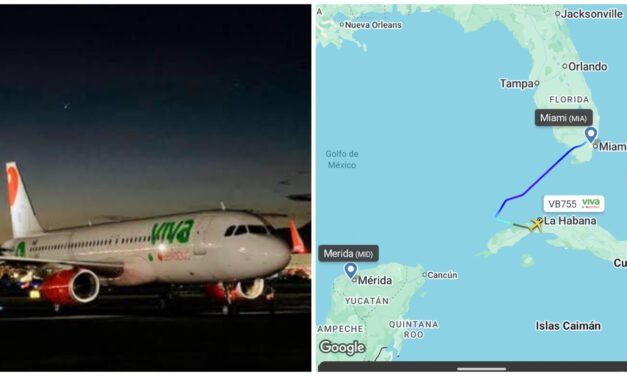 Desviado de emergencia a La Habana avión Miami – Mérida