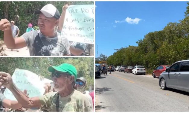 Habitantes de Sisal toman entrada del puerto y bloquean carretera