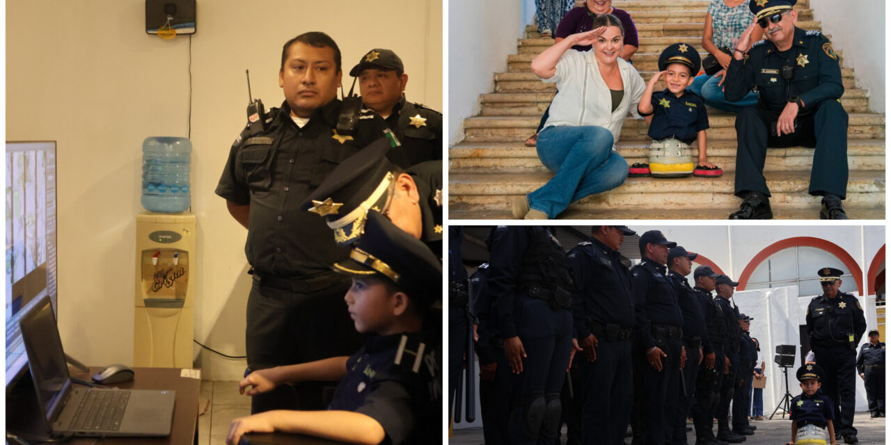 Niño discapacitado cumplió deseo en la Policía Municipal de Mérida