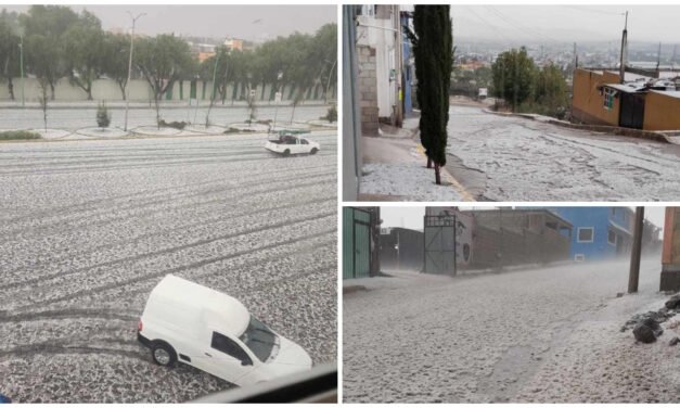 Granizada, con bolas de hielo más grandes que una canica, en Hidalgo