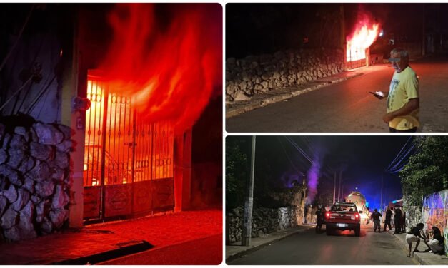 Se quema casa en centro de Umán, logran salir dos menores y un adulto