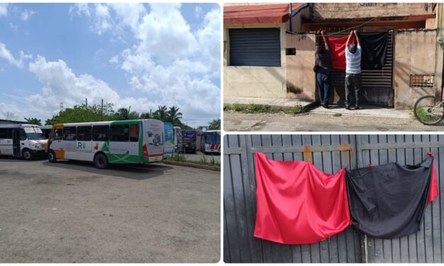 Paran camioneros rutas urbanas en Mérida y estrangulan servicio
