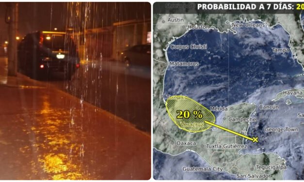Sube potencial de lluvias en península Yucatán por baja presión