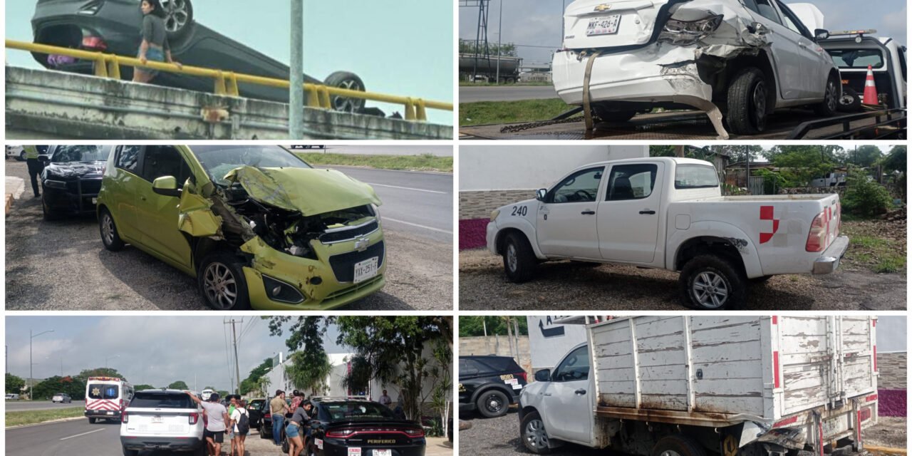 Nadie supo cómo comenzó: choques uno tras otro en periférico Mérida