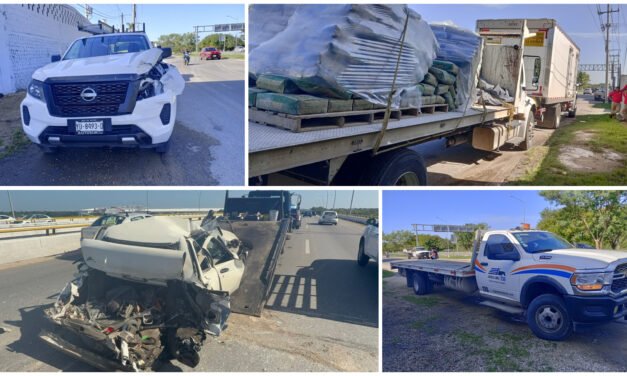 Viejo Tsuru destrozado y el conductor casi pierde de la vida