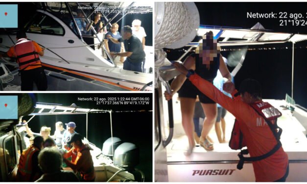 Lancha de recreo, con siete tripulantes, se quedó sin batería