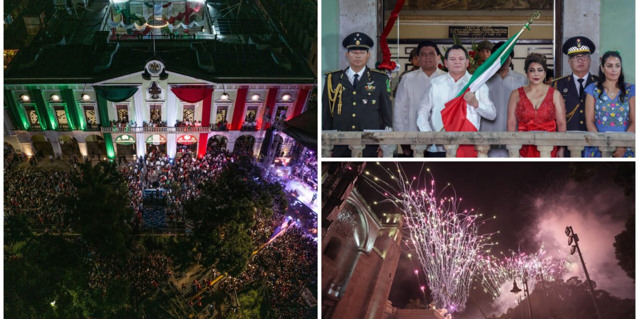 Una Plaza Grande llena de voces y colores en la noche del Grito