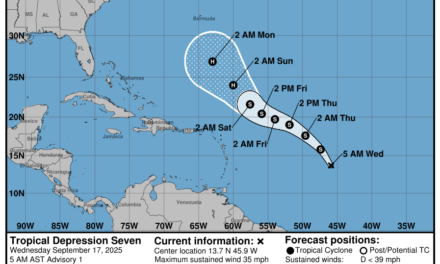 Depresión Tropical Siete con mucha distancia de península Yucatán