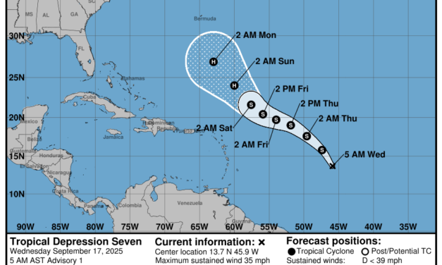 Depresión Tropical Siete con mucha distancia de península Yucatán
