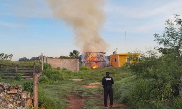 ‘Queman’ otra vez predio de Warnel May Escobar en Izamal