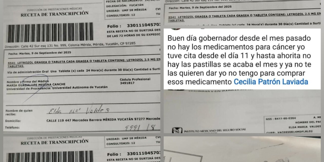 Denuncia paciente del IMSS falta de medicamentos contra cáncer