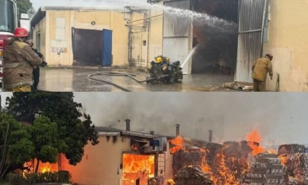 Se quemó planta de cartón de empresa avícola en periférico Mérida