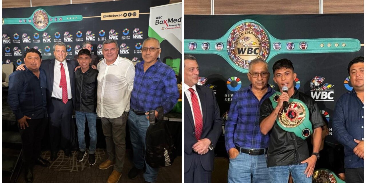 Cinturón de campeón NABF-CMB a Russell Acosta Silveira, de Kanasín