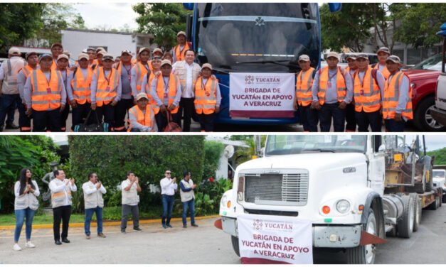 Manda Yucatán brigada de ayuda y maquinaria a Veracruz