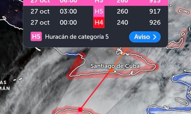 ‘Monstruo’ en mar Caribe: Huracán ‘Melissa’ en la máxima categoría