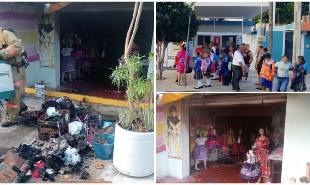 Susto en Escuela primaria “Ebenezer” por incendio en local aledaño