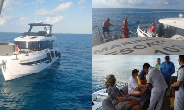 Yate que salió de Florida terminó remolcado a península de Yucatán