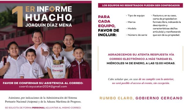 Exentan celulares de registro en Informe de Gobierno Yucatán