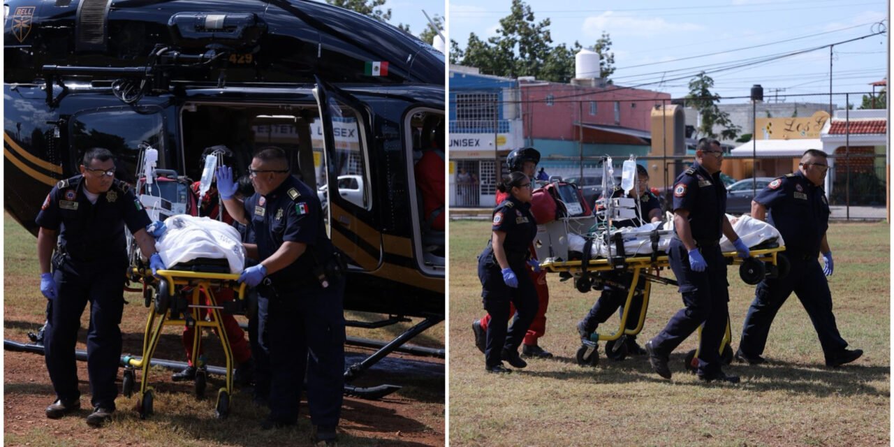 Sobrevive a severo golpe en cráneo y la trasladan a Mérida