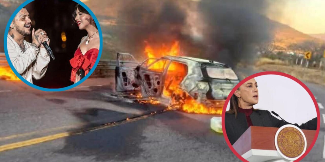 ‘Susto’ en convoy de Ángela y Christian Nodal