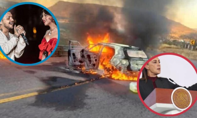 ‘Susto’ en convoy de Ángela y Christian Nodal