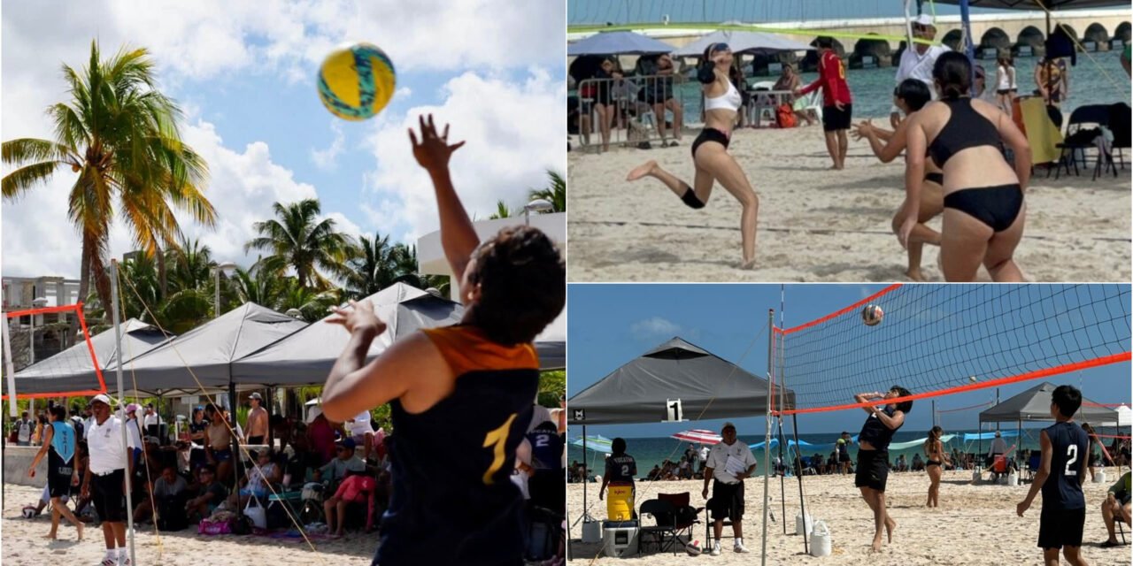 Mar y arena en regional de voleibol playero