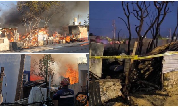 Daños en siete viviendas por incendio en San Luis Sur, Dzununcán