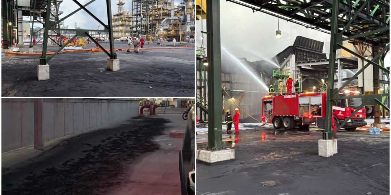 Otro incendio en Refinería Olmeca: arde almacén de combustible sólido