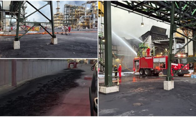 Otro incendio en Refinería Olmeca: arde almacén de combustible sólido