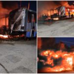 Misterioso incendio de cinco minibuses en colonia Sambulá