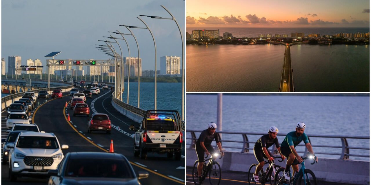 Amaneció Cancún con paso abierto en Puente Vehicular Nichupté