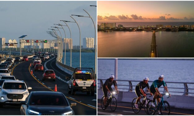 Amaneció Cancún con paso abierto en Puente Vehicular Nichupté