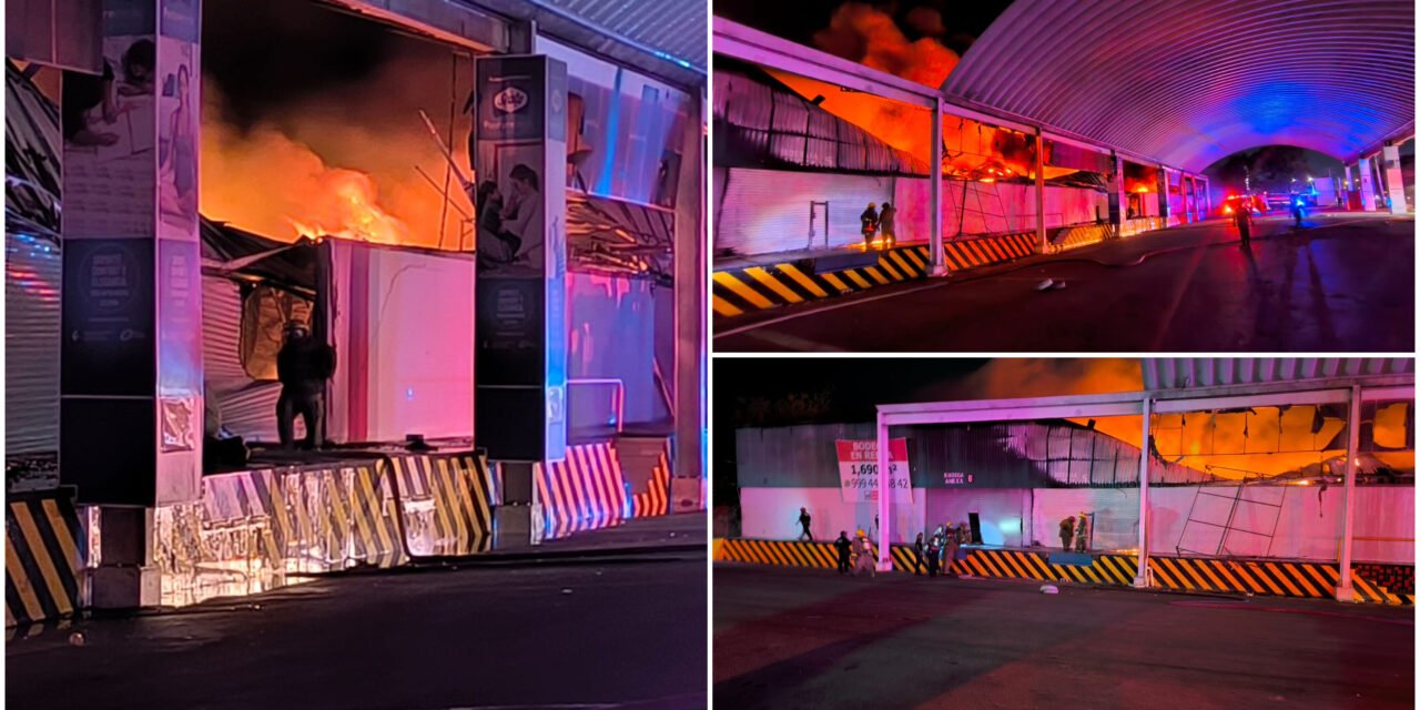 Daña fuego a comercializadora ubicada en periférico sur Mérida