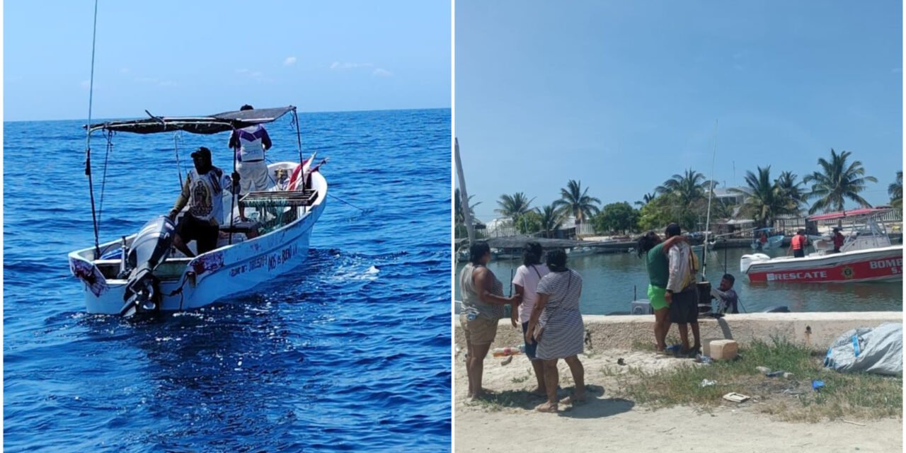 Pescadores rescatados tras falla mecánica frente a Telchac Puerto