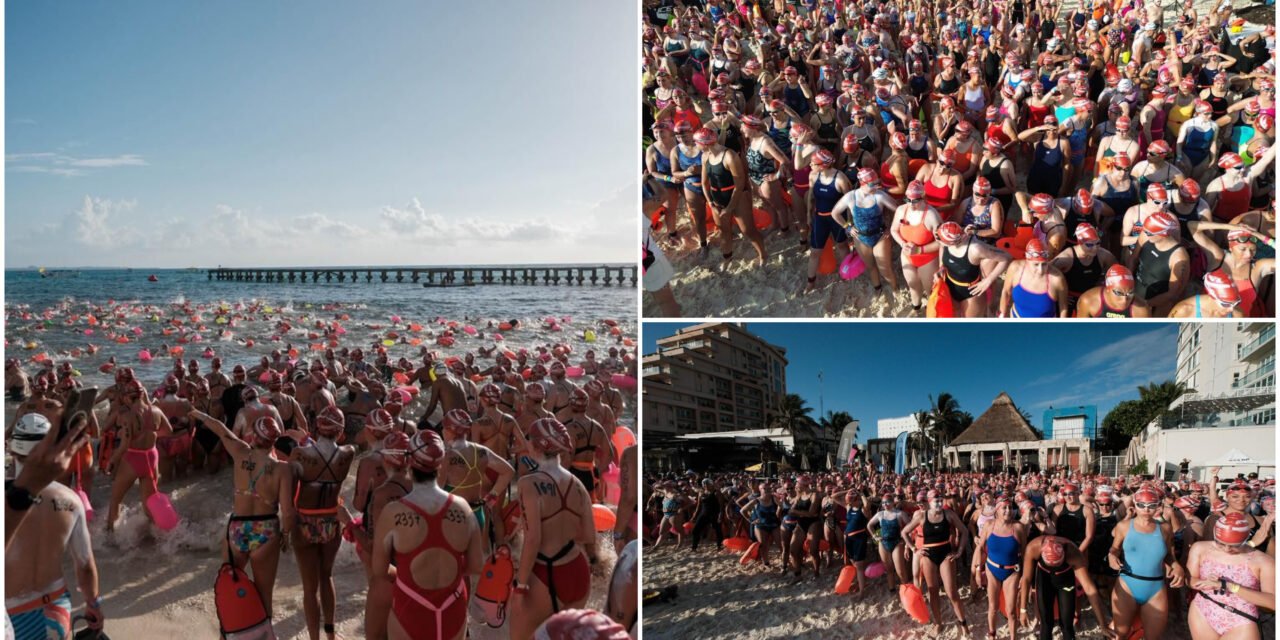 “El Cruce” Cancún- Isla Mujeres, nadadores en aguas abiertas