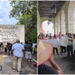 Cierre en Celestún y protesta en Palacio de Gobierno