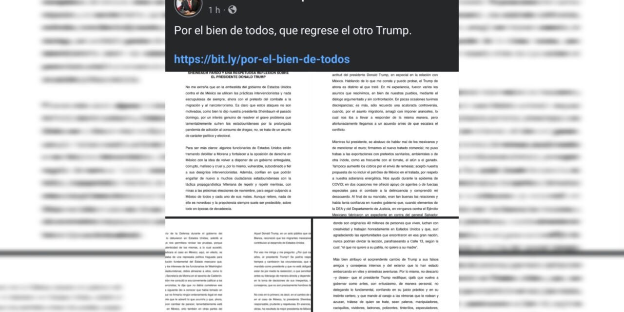 Reaparece AMLO con temores de intervención de Estados Unidos