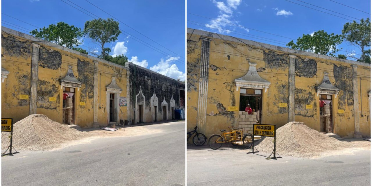 Tiran ‘viejo testigo’ en la plaza principal de Yaxcabá