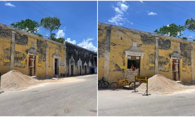 Tiran ‘viejo testigo’ en la plaza principal de Yaxcabá