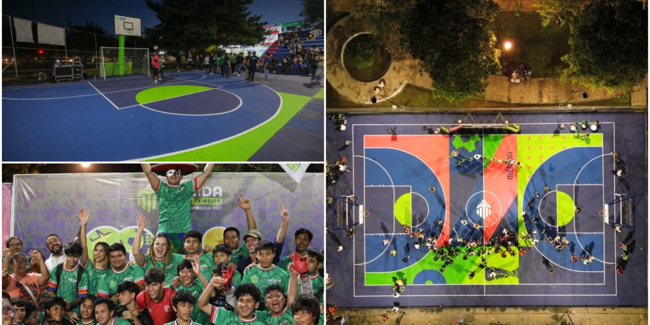 La fiebre del fútbol llega a colonias de Mérida con canchas temáticas renovadas