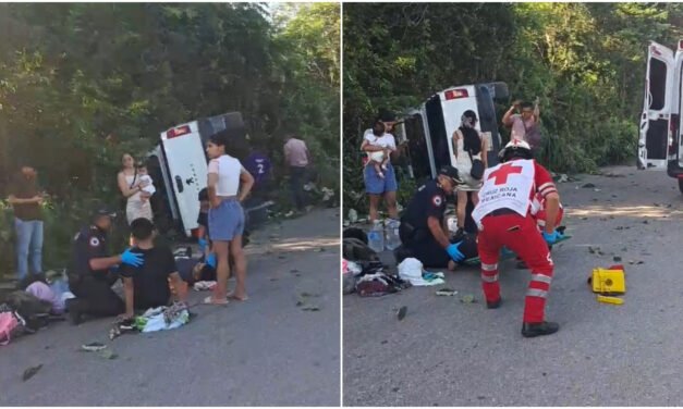 Sufre volcadura familia de Guerrero radicada en Cancún
