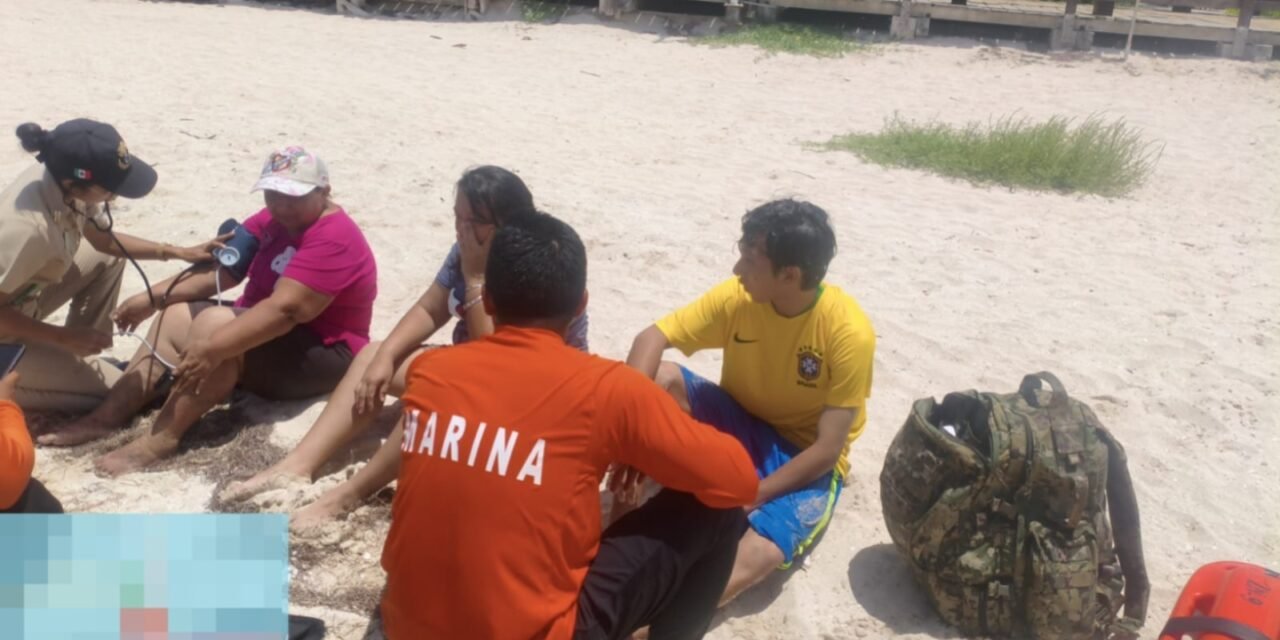 Paseo y chapuzón estuvieron cerca de acabar mal en puerto Progreso